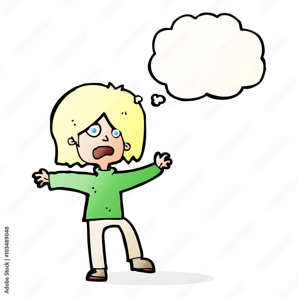 cartoon unhappy person with thought bubble cartoon unhappy person with thought bubble
