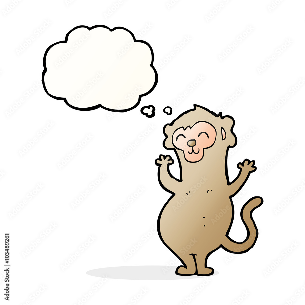 cartoon monkey with thought bubble cartoon monkey with thought bubble
