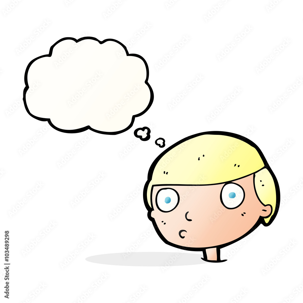 cartoon boy staring with thought bubble cartoon boy staring with thought bubble