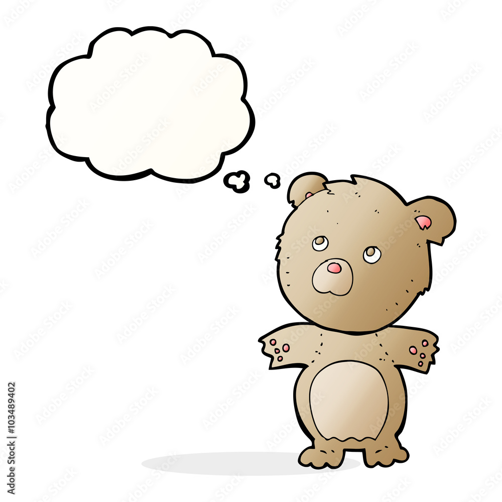 cartoon funny teddy bear with thought bubble cartoon funny teddy bear with thought bubble