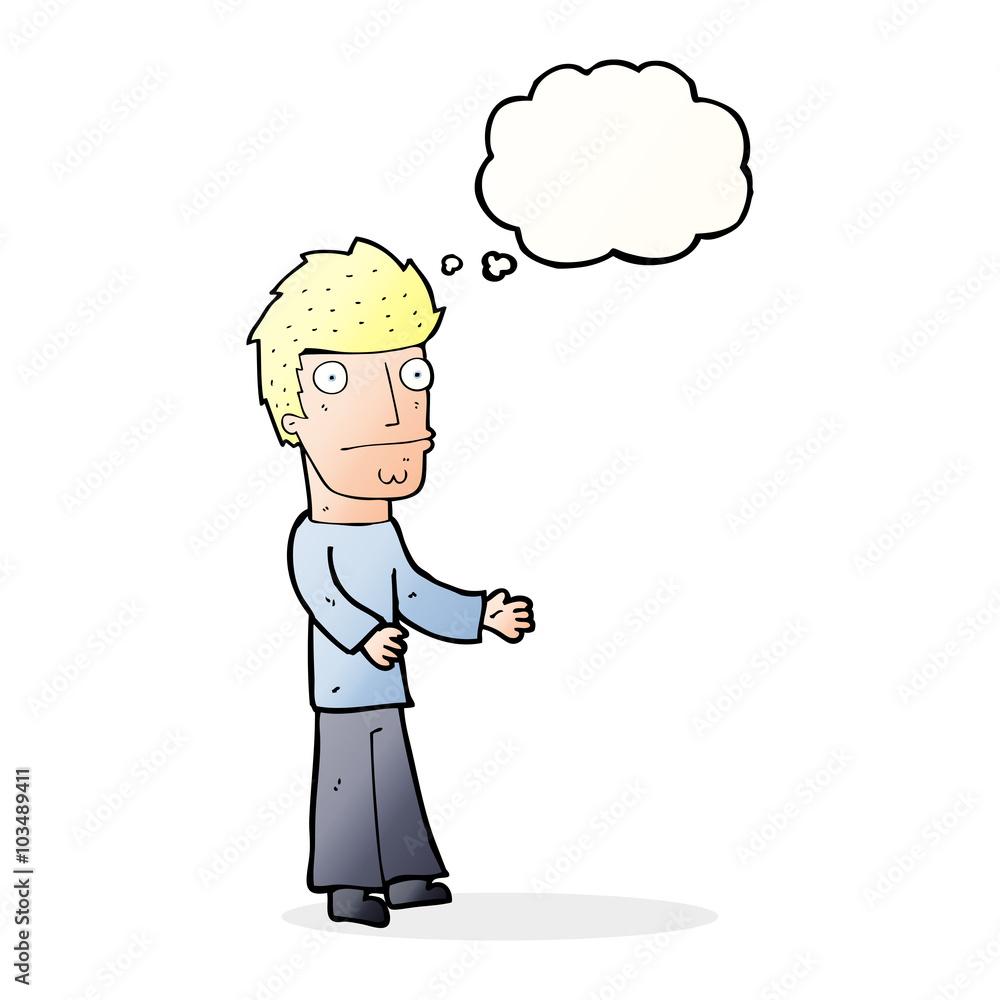 cartoon confused man with thought bubble cartoon confused man with thought bubble