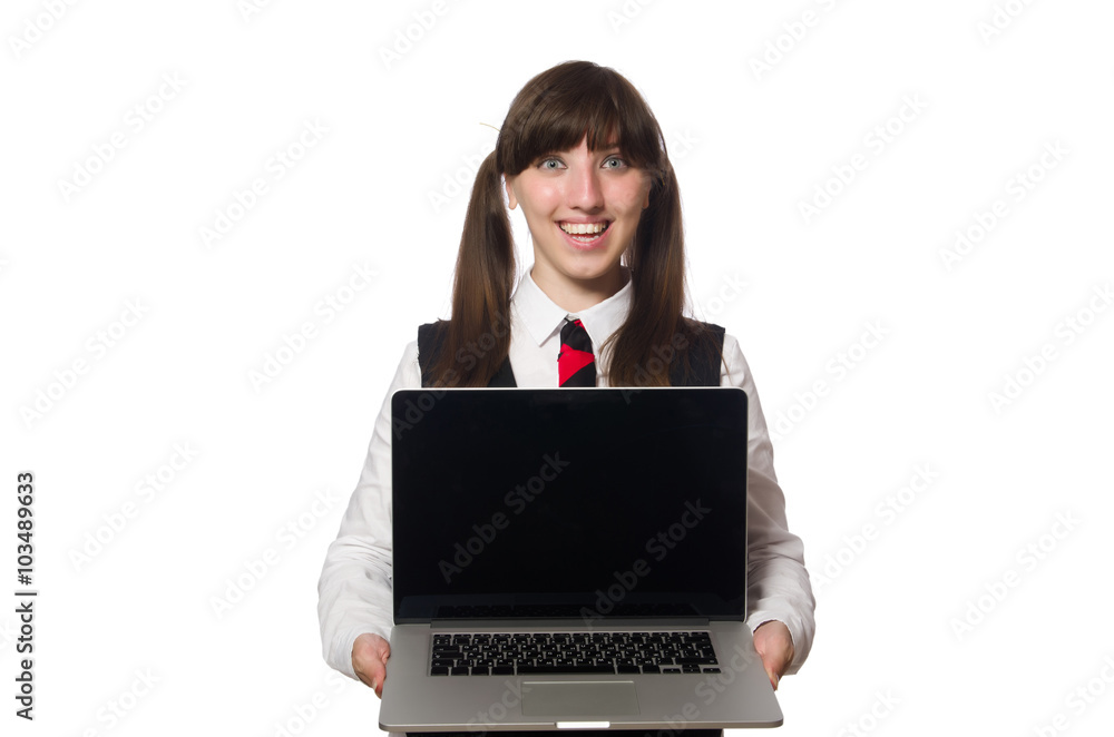 Funny nerd student isolated on white Funny nerd student isolated on white