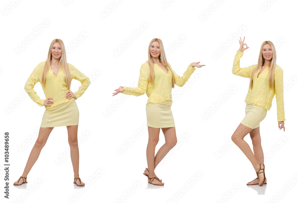 Obraz premium Collage of woman isolated on white