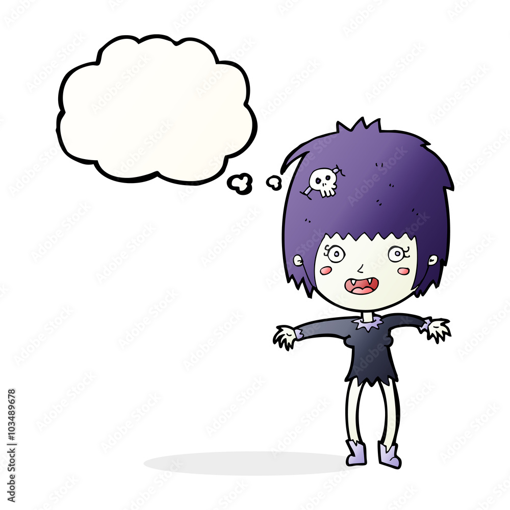 cartoon vampire girl with thought bubble cartoon vampire girl with thought bubble