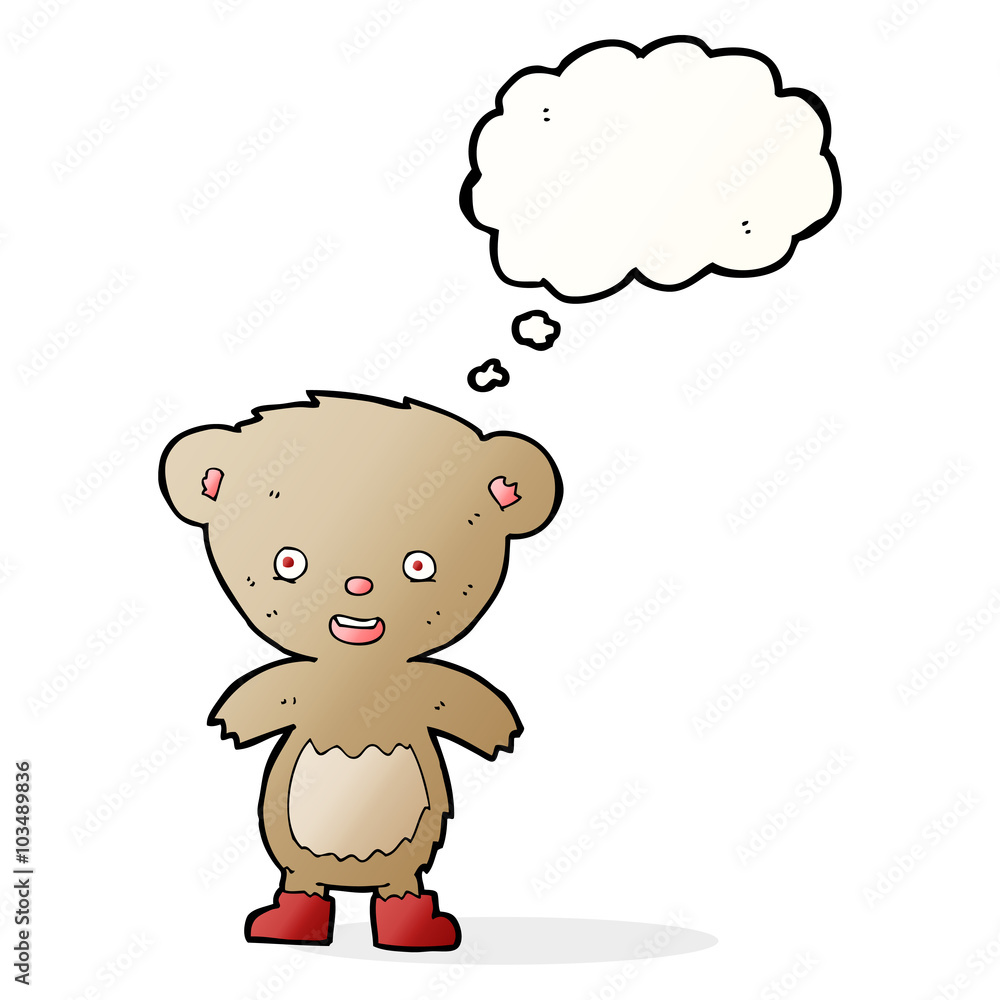 cartoon teddy bear with thought bubble cartoon teddy bear with thought bubble