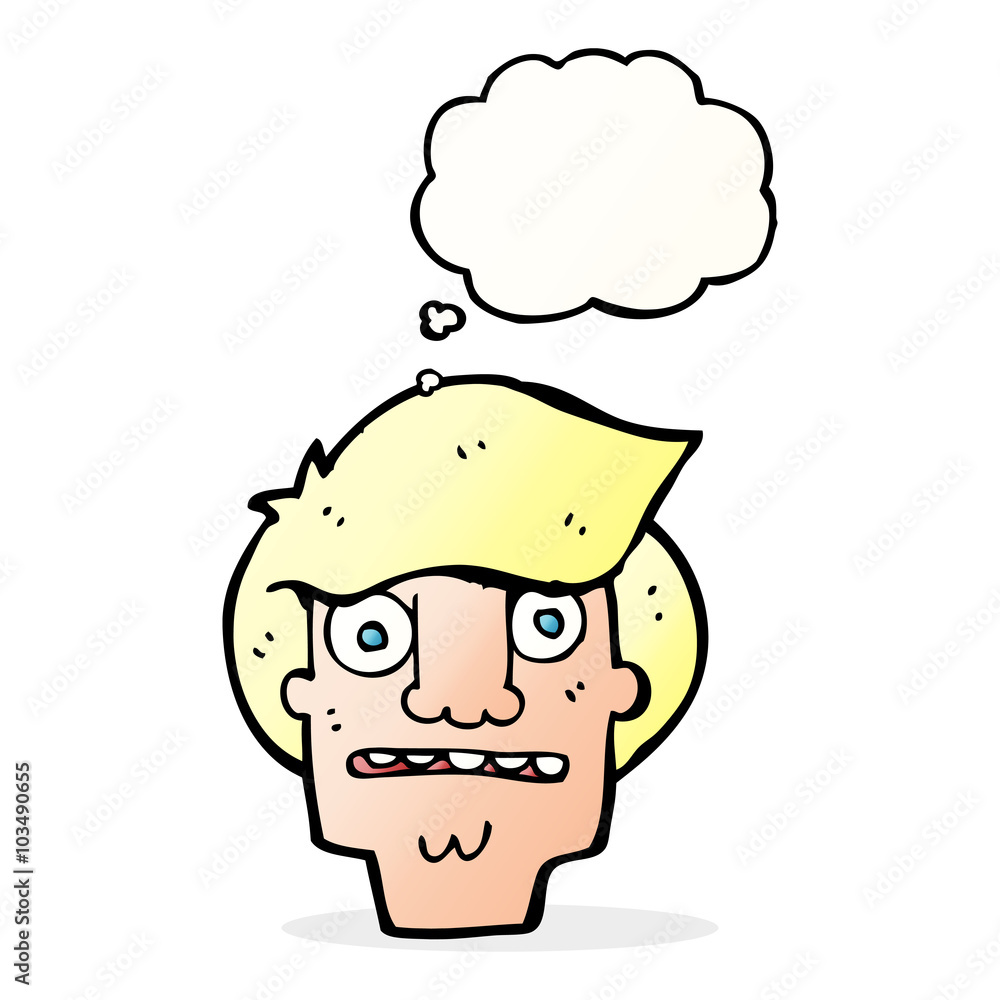 cartoon shocked face with thought bubble cartoon shocked face with thought bubble
