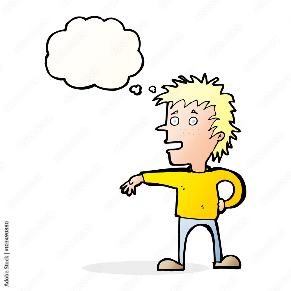 cartoon man making dismissive gesture with thought bubble cartoon man making dismissive gesture with thought bubble