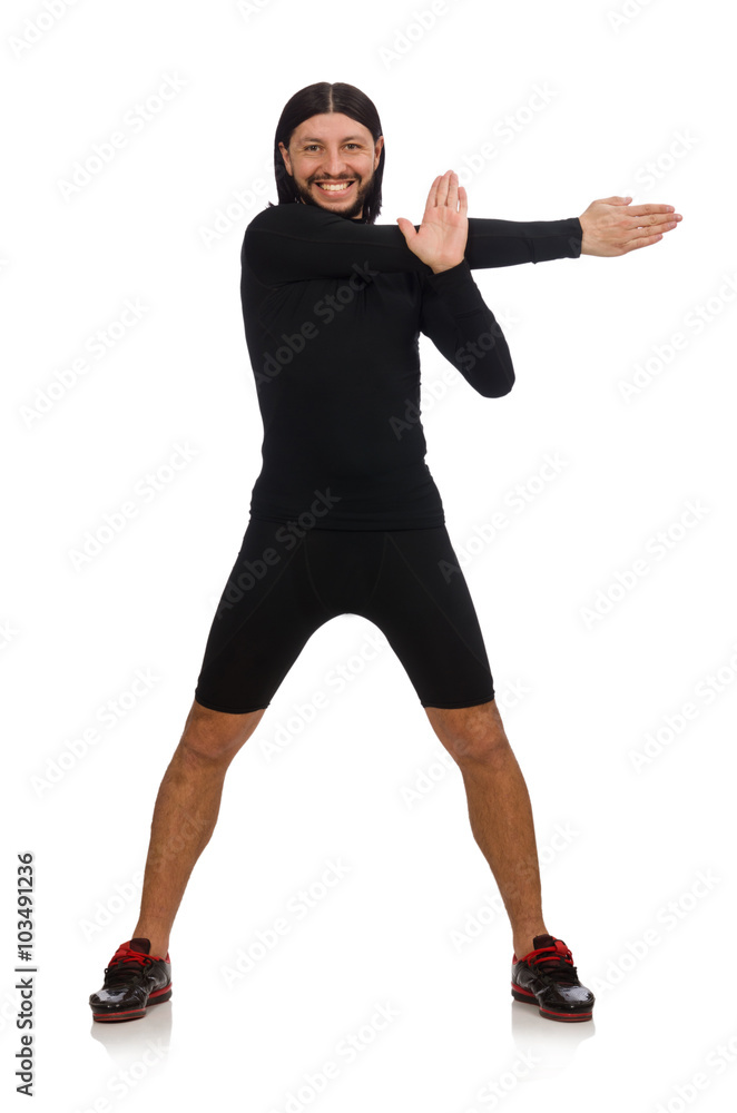 Young man doing sports isolated on the white Young man doing sports isolated on the white