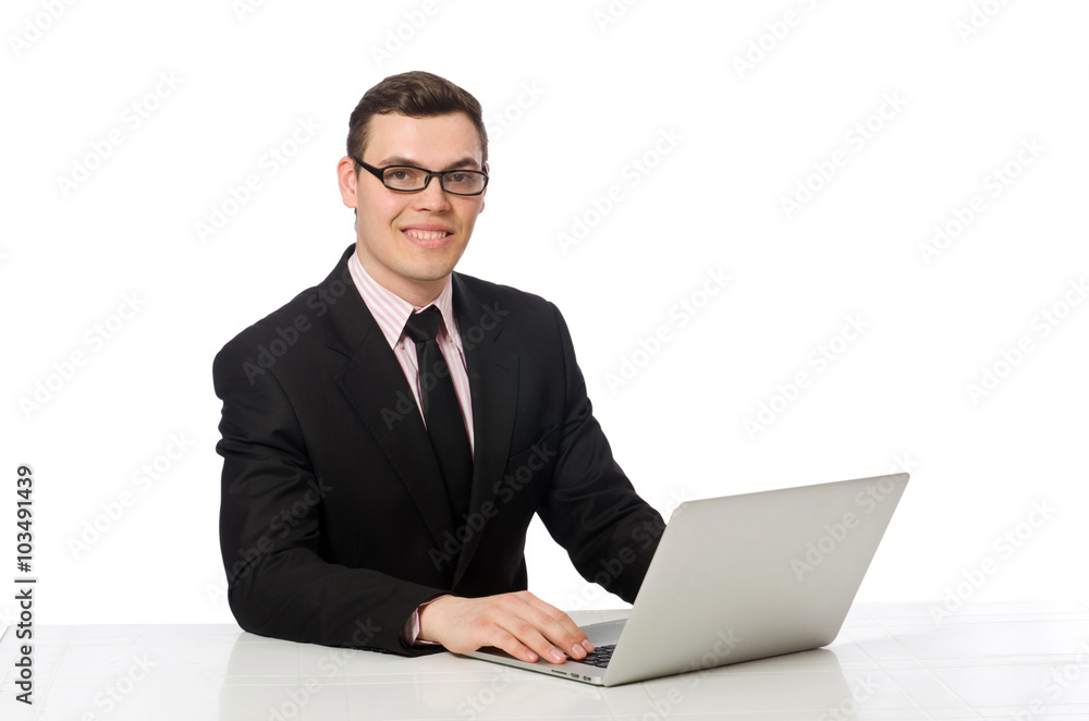 Young businessman isolated on the white Young businessman isolated on the white