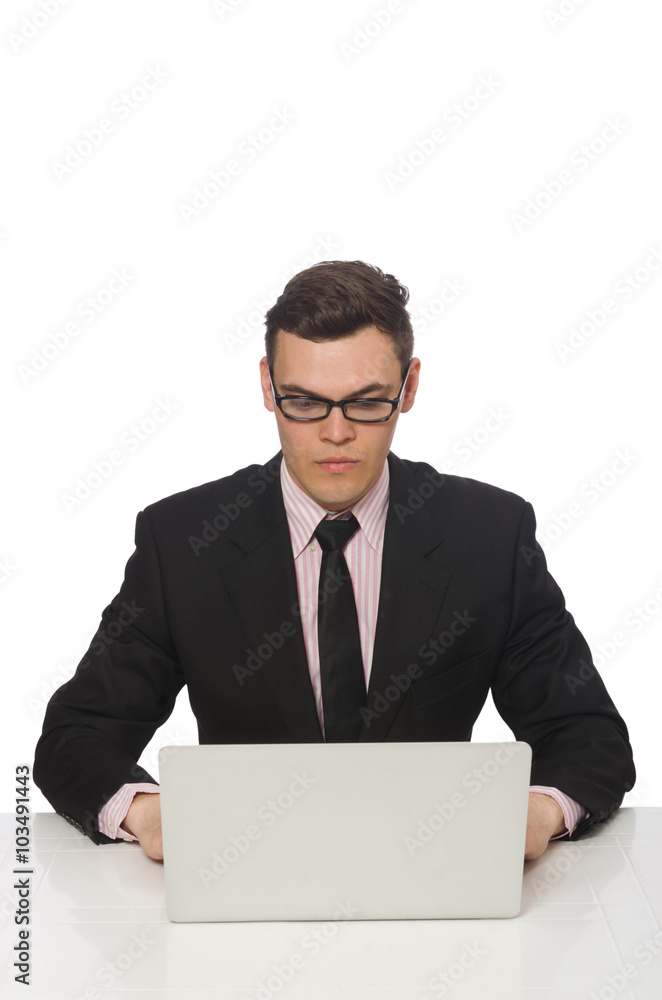 Young businessman isolated on the white Young businessman isolated on the white