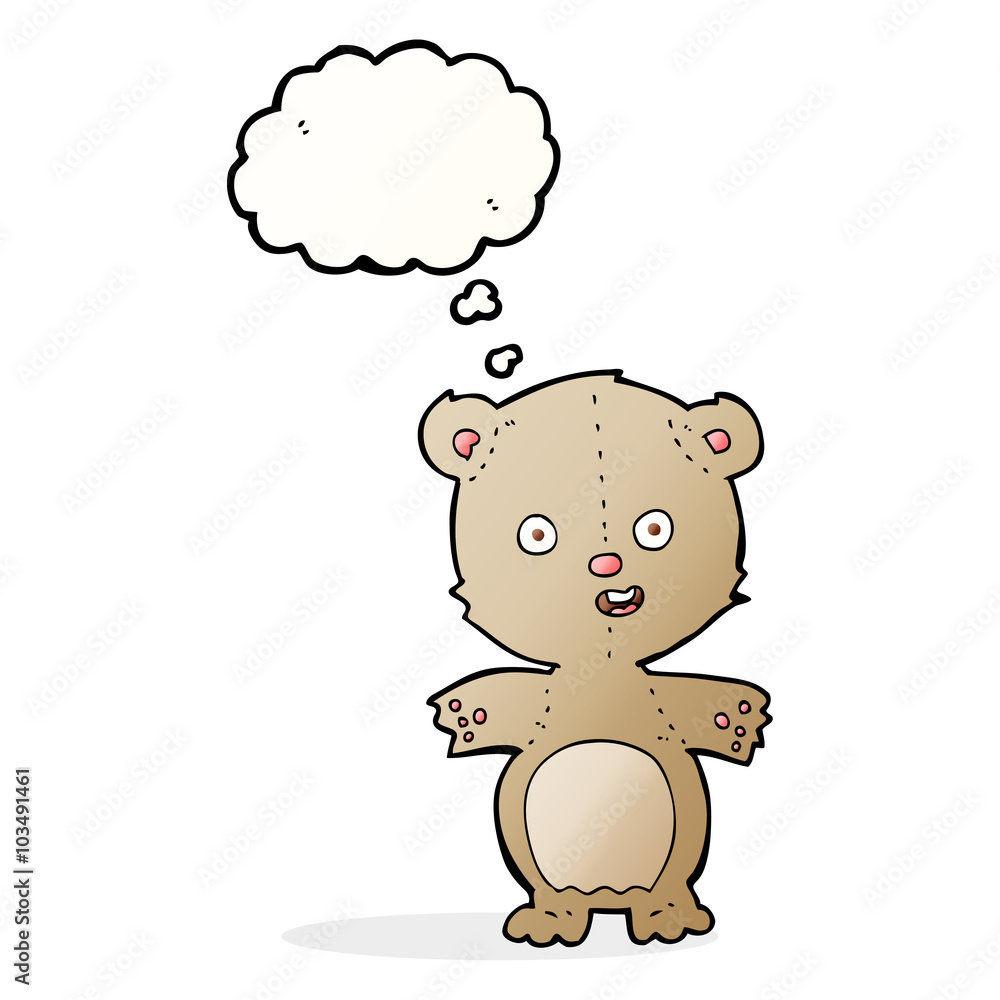 cartoon teddy bear with thought bubble cartoon teddy bear with thought bubble