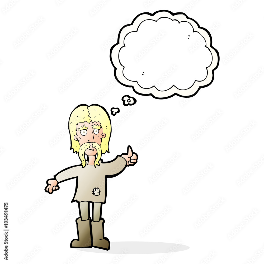 cartoon hippie man giving thumbs up symbol with thought bubble cartoon hippie man giving thumbs up symbol with thought bubble