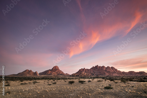 Landscape at the Spitzkoppe in Namibia