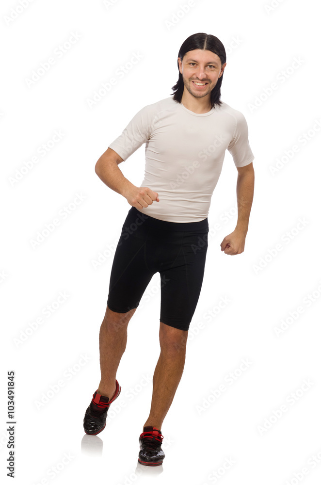 Young man doing sports isolated on the white Young man doing sports isolated on the white