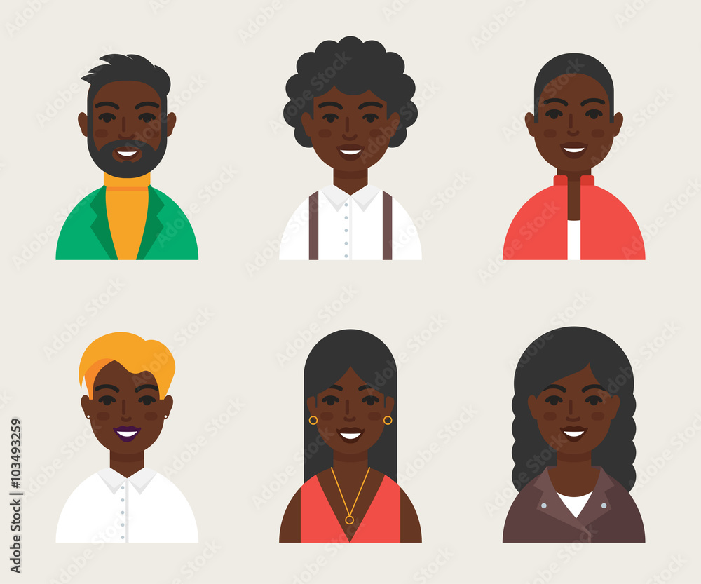 Set of avatars modern vector style. Male and female character Set of avatars modern vector style. Male and female character