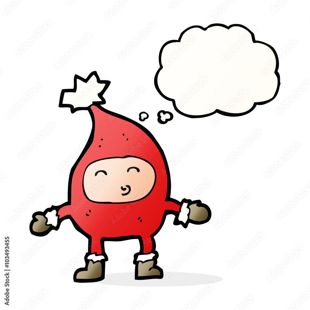 cartoon funny christmas character with thought bubble cartoon funny christmas character with thought bubble