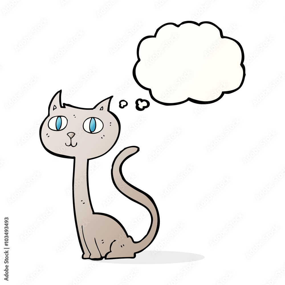 cartoon cat with thought bubble cartoon cat with thought bubble