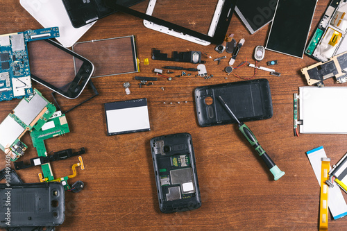 phone repair top view