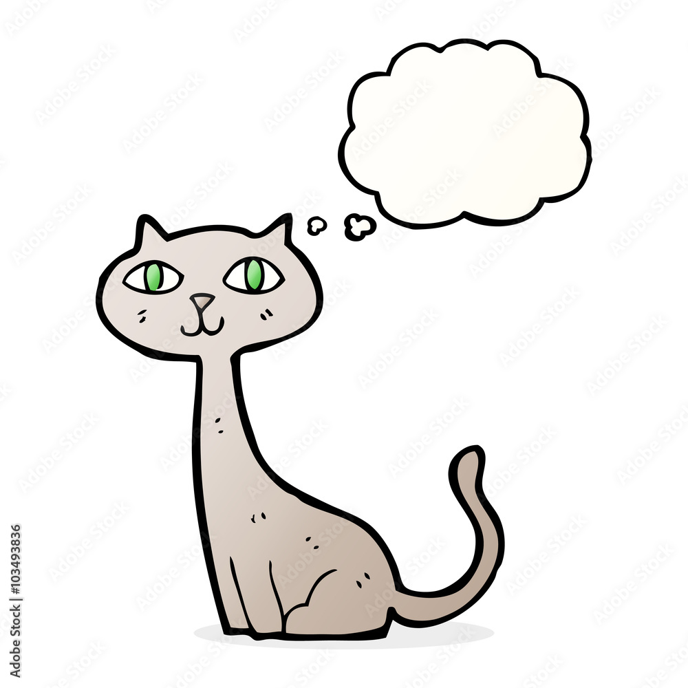 cartoon cat with thought bubble cartoon cat with thought bubble
