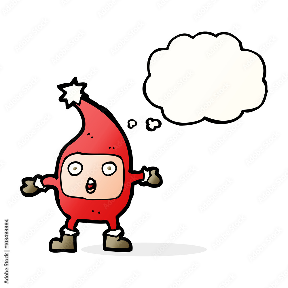 cartoon funny christmas creature with thought bubble cartoon funny christmas creature with thought bubble