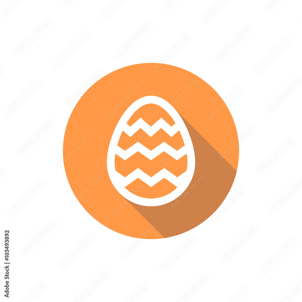 Easter egg icon in a flat design with long shadow isolated Easter egg icon in a flat design with long shadow isolated