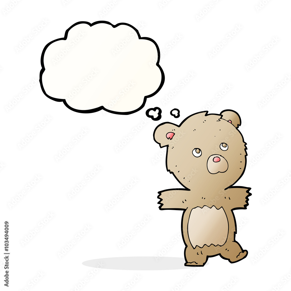 cartoon cute teddy bear with thought bubble cartoon cute teddy bear with thought bubble