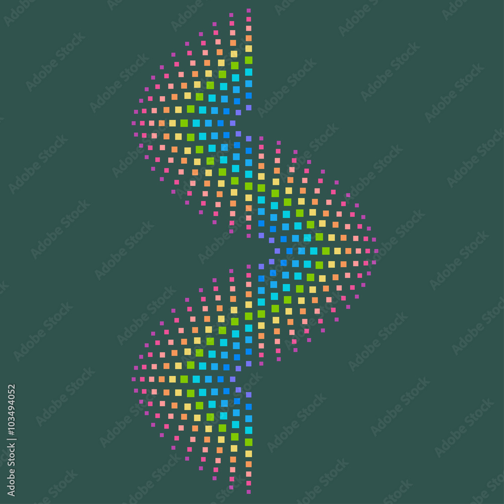 DNA sign icon element. Abstract rainbow element background