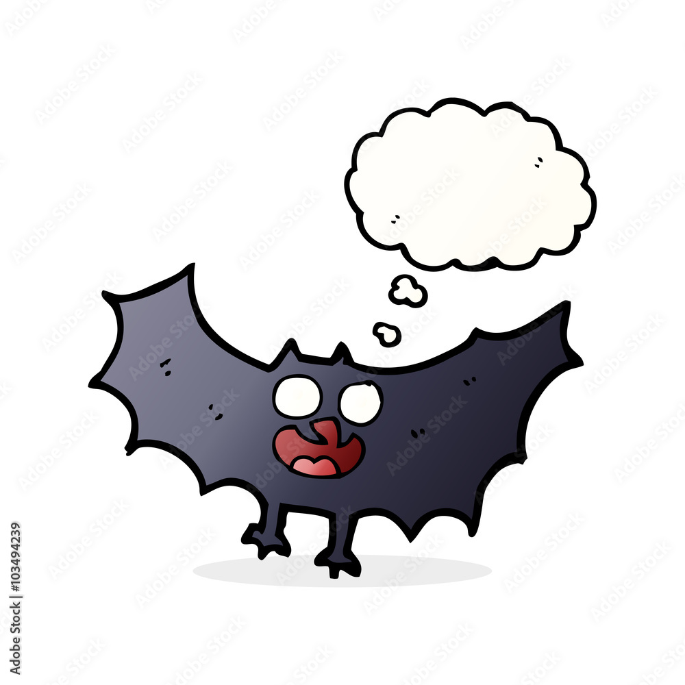 cartoon bat with thought bubble cartoon bat with thought bubble