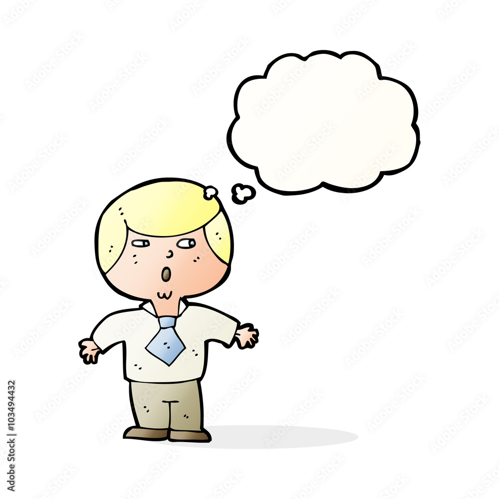 cartoon shocked boy with thought bubble cartoon shocked boy with thought bubble