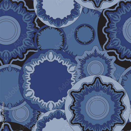 stock vector seamless doodle floral pattern. orient.