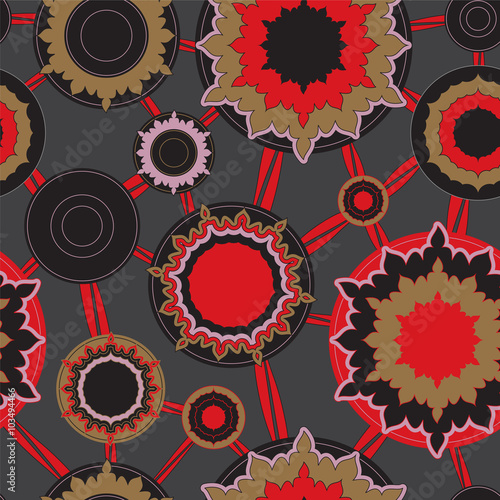 stock vector seamless doodle floral pattern. orient. boho