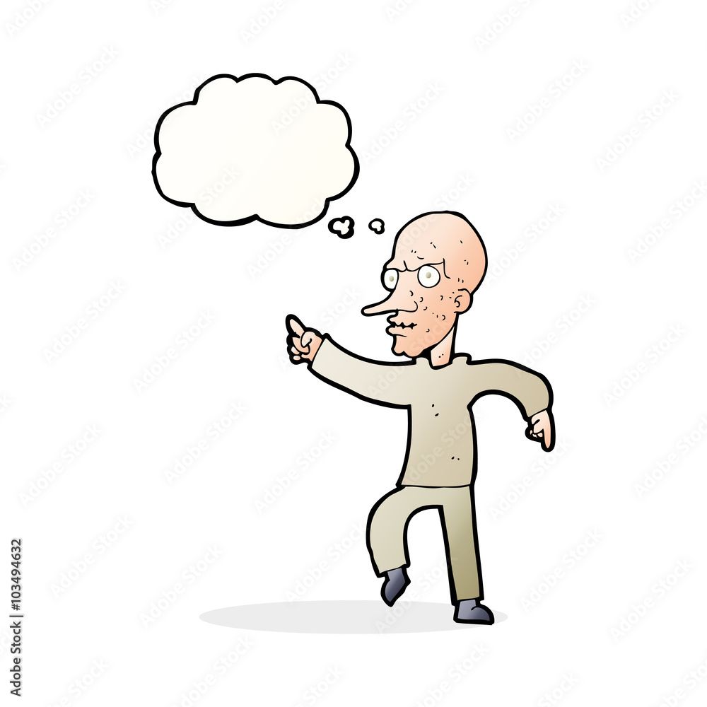 cartoon angry old man with thought bubble cartoon angry old man with thought bubble