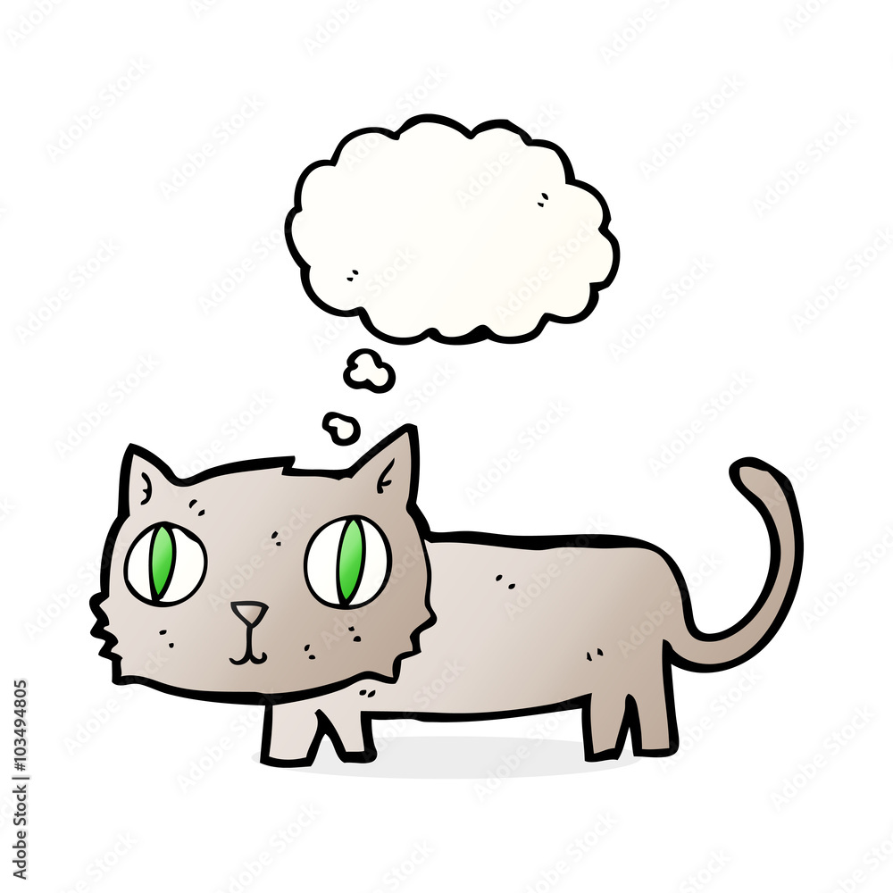 cartoon cat with thought bubble cartoon cat with thought bubble