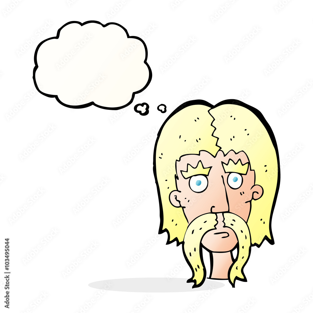 cartoon man with long mustache with thought bubble cartoon man with long mustache with thought bubble
