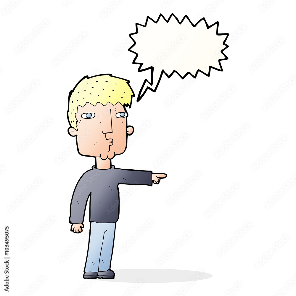 cartoon pointing man with thought bubble cartoon pointing man with thought bubble