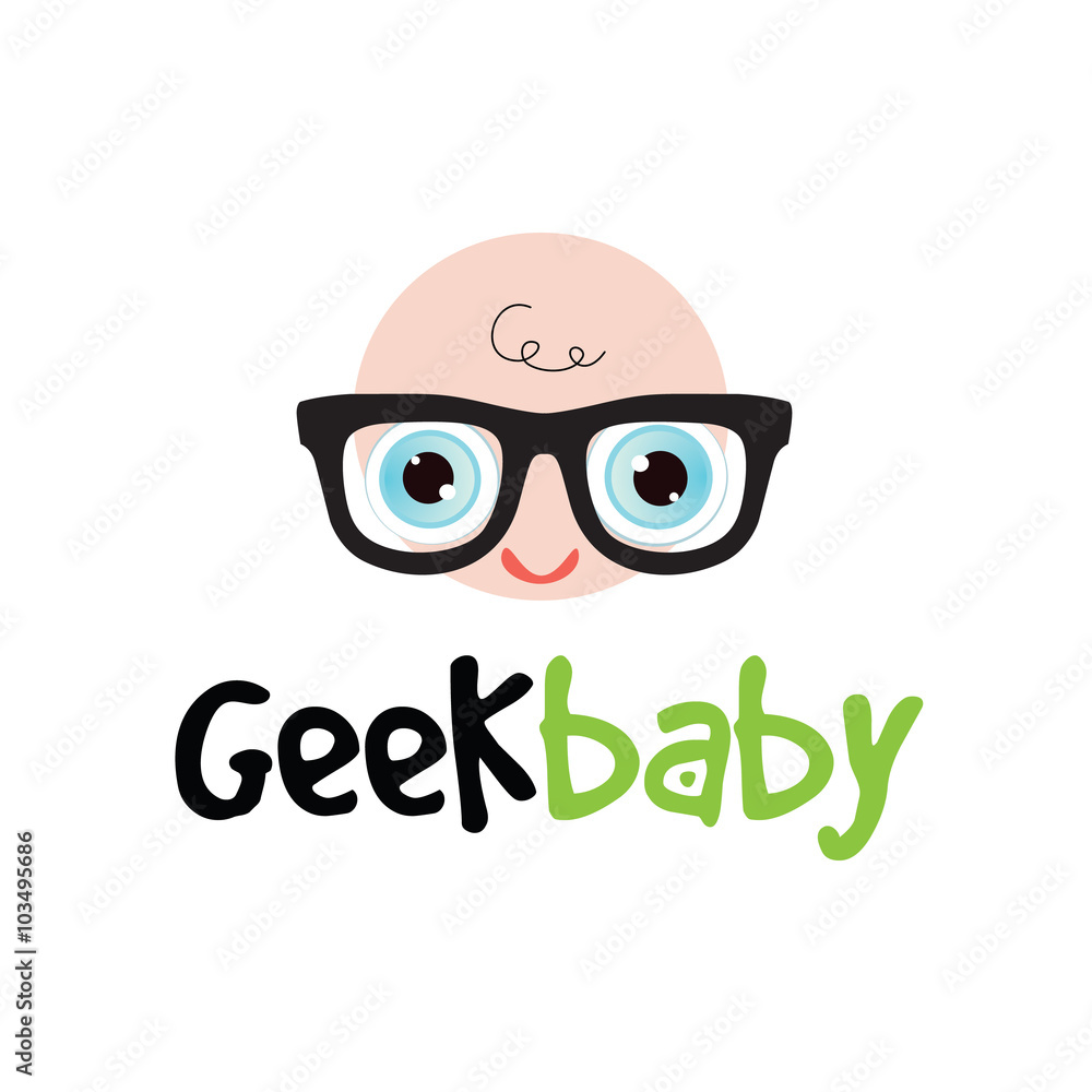 Obraz premium hipster logo,Geek logo,vector logo template