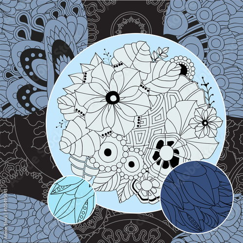 vector seamless patchwork pattern. oriental or russian design
