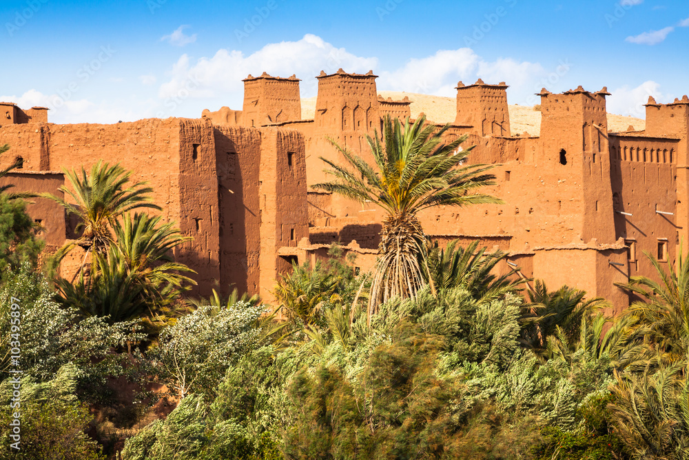 View of Ait Benhaddou Kasbah, Ait Ben Haddou, Ouarzazate, Morocc