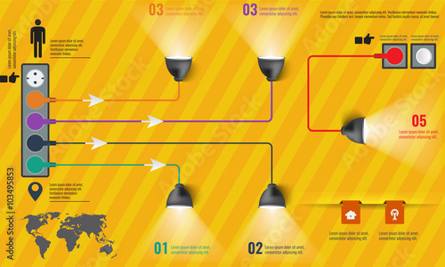Creative light bulb abstract infographic modern design template workflow layout
