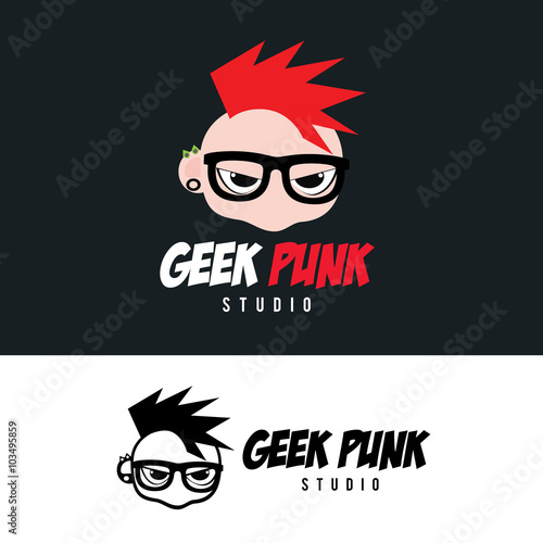 punk logo,hipster logo,Geek logo,vector logo template