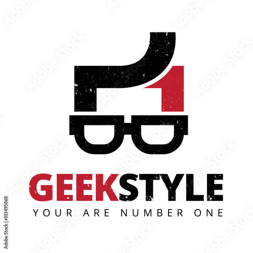 hipster logo,Geek logo,vector logo template
