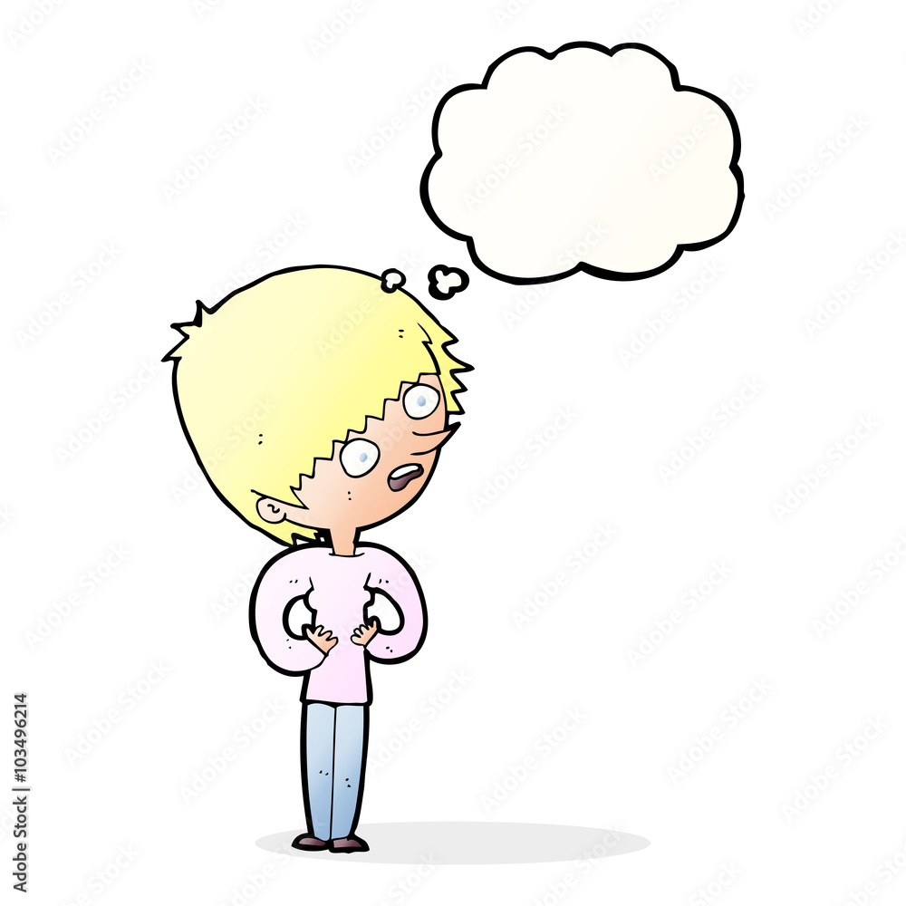 cartoon shocked woman with thought bubble cartoon shocked woman with thought bubble
