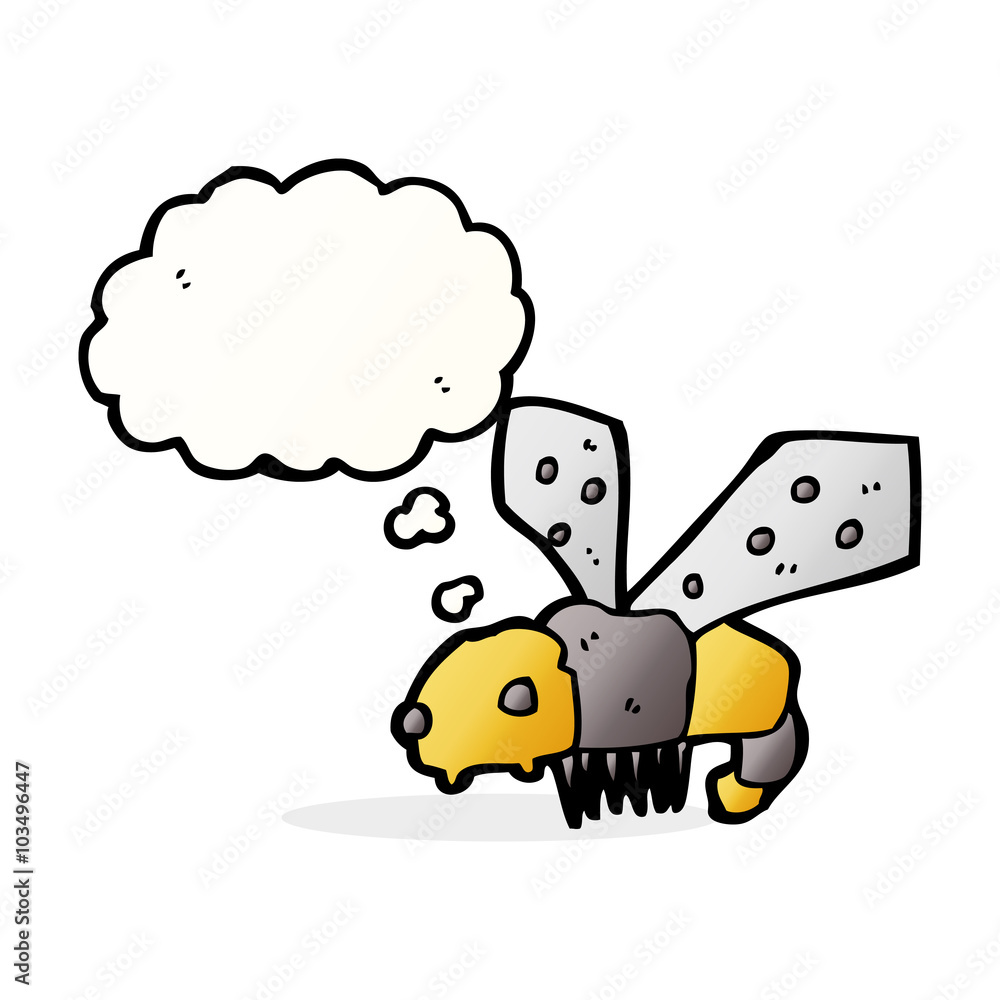 cartoon bee with thought bubble cartoon bee with thought bubble