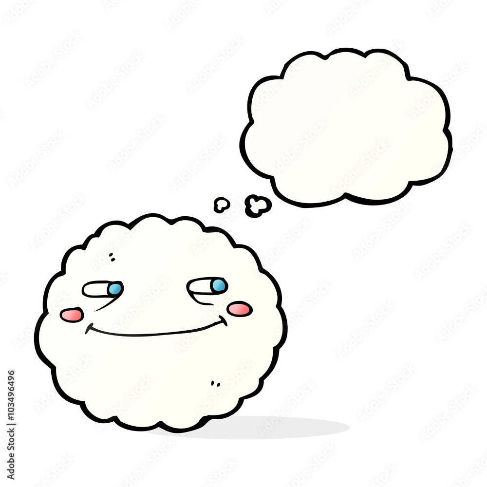 cartoon happy cloud with thought bubble cartoon happy cloud with thought bubble