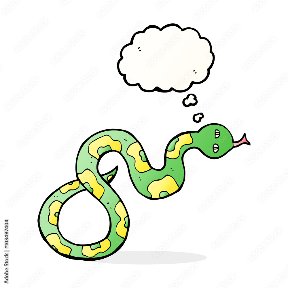 cartoon snake with thought bubble cartoon snake with thought bubble