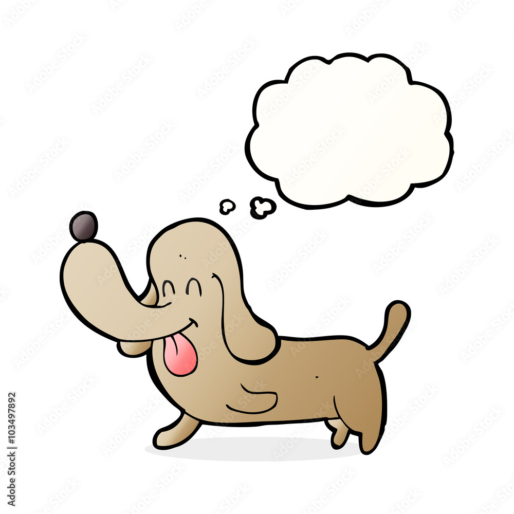 cartoon happy dog with thought bubble cartoon happy dog with thought bubble