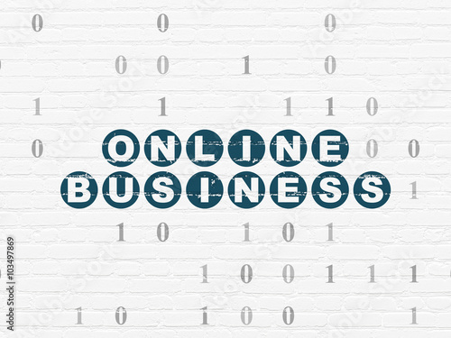 Business concept  Online Business on wall background