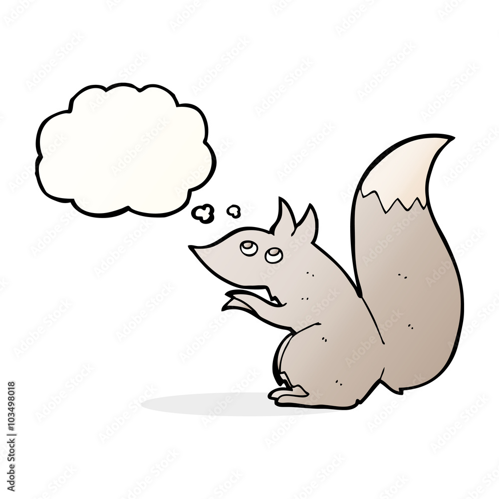 cartoon squirrel with thought bubble cartoon squirrel with thought bubble
