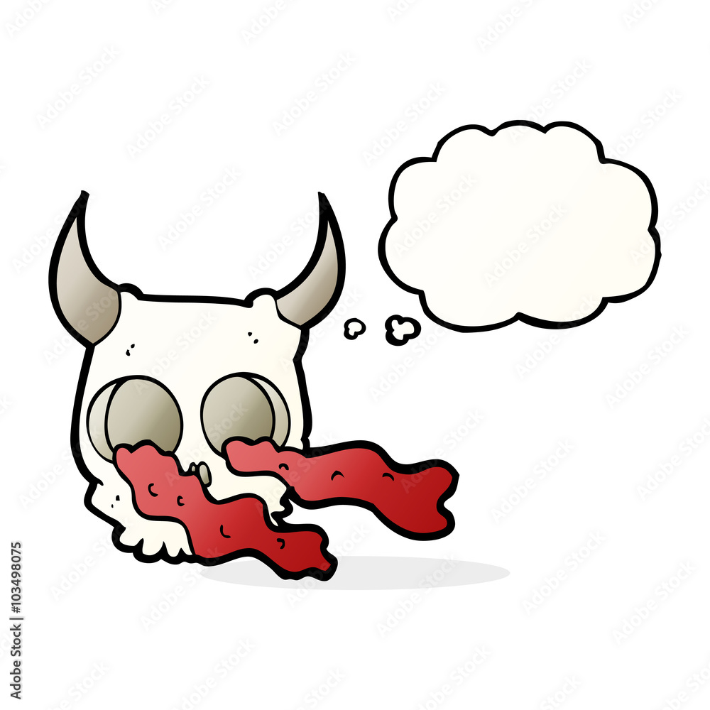 cartoon halloween skull with thought bubble cartoon halloween skull with thought bubble