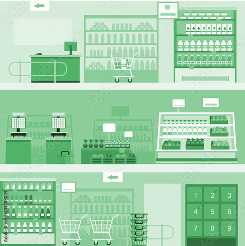 People in Supermarket Interior Design